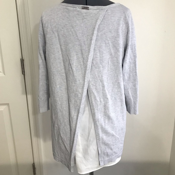 White House Black Market Tops - WHBM Twofer Top in Gray and White - Size Medium